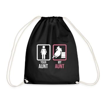 Your Aunt My Aunt Barrel Racer Rodeo Western Barr - Drawstring Bag - black - Front