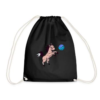 Cheval mignon jouant au volley-ball et au jumping grunge - Sac de sport léger - noir - Devant