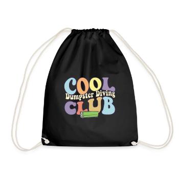 Cool Dumpster Diving Club Garbage Dive - Turnbeutel - Schwarz - Vorne