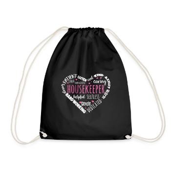 Domestic help, cleaner, housekeeper - Drawstring Bag - black - Front