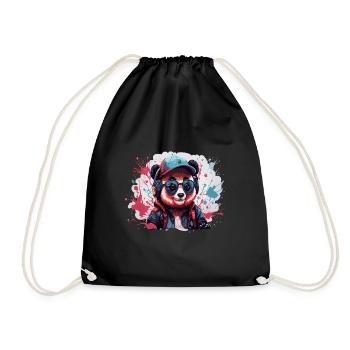 panda Tier Kunst I cooles niedliches panda - Turnbeutel - Schwarz - Vorne
