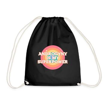 Androgynous LGBTQI Queer Tomboy Nonbinary - Drawstring Bag - black - Front
