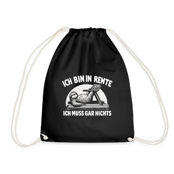 Rentner Geschenk Ruhestand Lustig Sport - Turnbeutel - Schwarz - Vorne