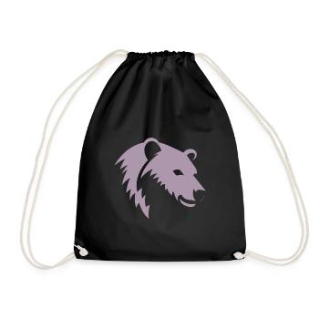 Bear silhouette of a polar bear head - Drawstring Bag - black - Front