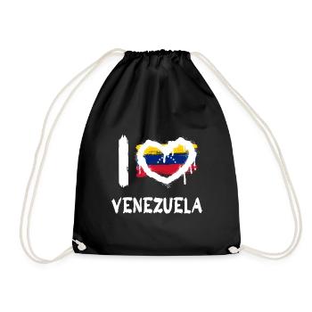 I love Venezuela / Ich Liebe Venezuela Land Länder - Turnbeutel - Schwarz - Vorne