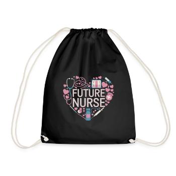 Future Nurse Krankenschwester Ausbildung - Turnbeutel - Schwarz - Vorne
