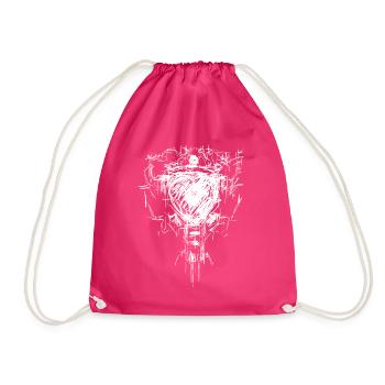 Predator Skull - Dark Wave Gothic - Drawstring Bag - fuchsia - Front