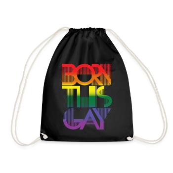 Born this gay - Pride rainbow LGBTQ Design - Sac de sport léger - noir - Devant