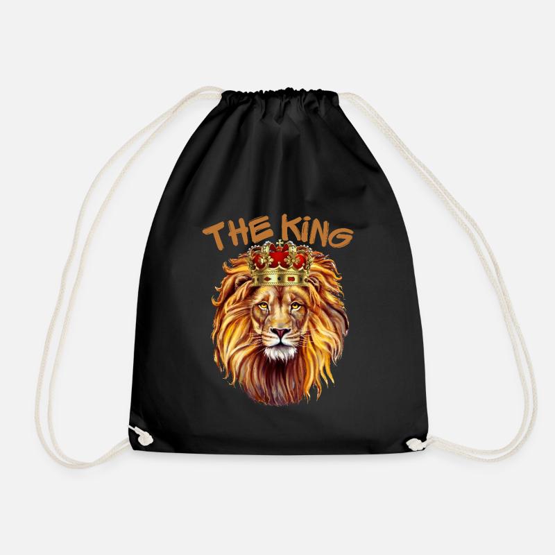 The King - Lion - Drawstring Bag - black