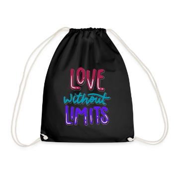 Love Without Limits Always - Drawstring Bag - black - Front