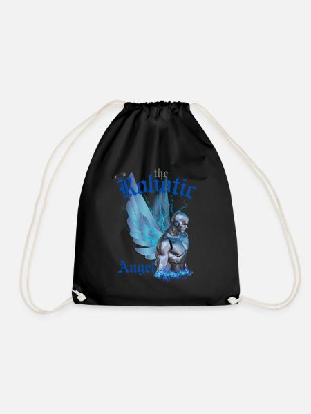 The Robotic Angel - Drawstring Bag - black