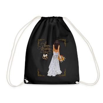 Happy Wedding Day - Drawstring Bag - black - Front