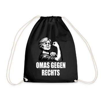 Omas gegen rechts - Turnbeutel - Schwarz - Vorne