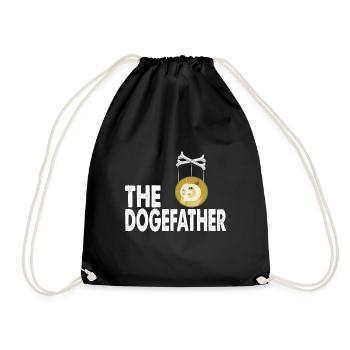 The Dogefather Funny Crypto Meme - Drawstring Bag - black - Front