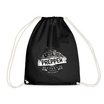 Old Prepper Fox Préparation est tout cadeau - Sac de sport léger - noir - Devant