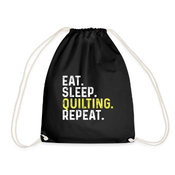 Eat Sleep Quilting Repeat - Drawstring Bag - black - Front