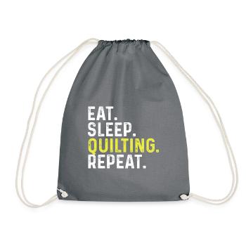 Eat Sleep Quilting Repeat - Drawstring Bag - grey - Front