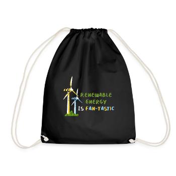 Wind turbine climate protection Energy transition Environmental protection - Drawstring Bag - black - Front