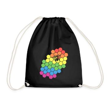 Rainbow Beekeeper Gift - Drawstring Bag - black - Front