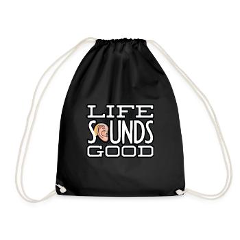 Pediatric Audiologist Audiology Life Sounds Good - Drawstring Bag - black - Front