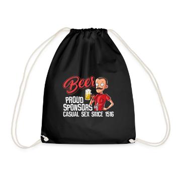Beer - Proud Sponsor for casual Sex - Turnbeutel - Schwarz - Vorne