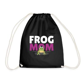 Women Amphibian Herpetologist Mother Frog Mom - Drawstring Bag - black - Front