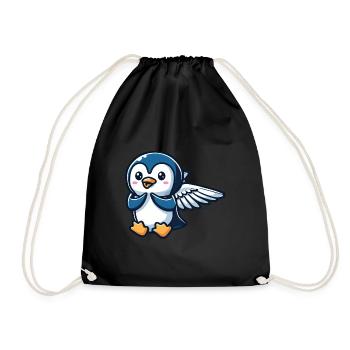 Himmlischer Pinguin Flügel - Turnbeutel - Schwarz - Vorne