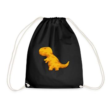 Dino Nuggets Dinosaurier Chicken Nuggets - Turnbeutel - Schwarz - Vorne