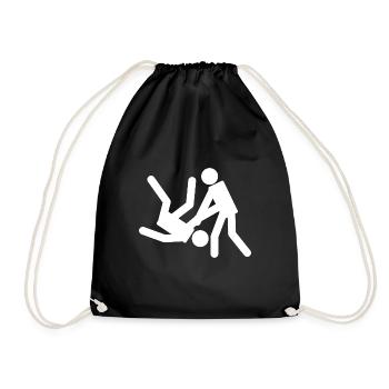 Aikido Martial Arts Gift - Drawstring Bag - black - Front