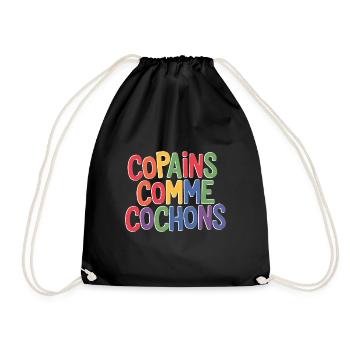 Copains comme cochons - Sac de sport léger - noir - Devant