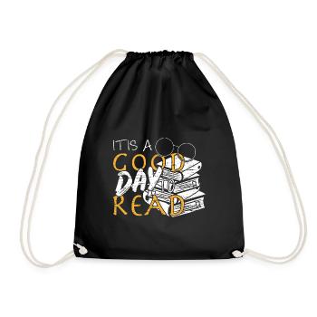 It's a good day to read - Drawstring Bag - black - Front