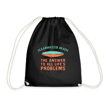 Clearwater Beach Answer To All Life's Problems - Drawstring Bag - black - Front
