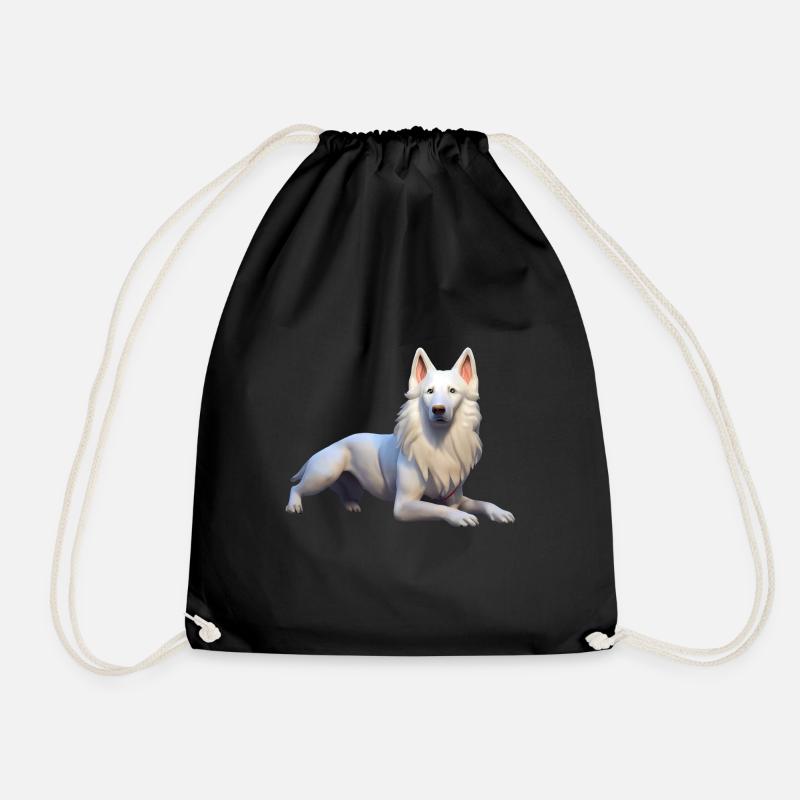 Weisser Schäferhund - Turnbeutel - Schwarz