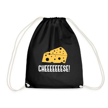 Cheeeese Ironic Quote for a Cheesemaker Cheese - Drawstring Bag - black - Front