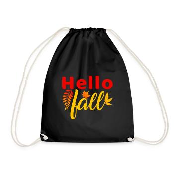 Herbst Hello Fall - Turnbeutel - Schwarz - Vorne
