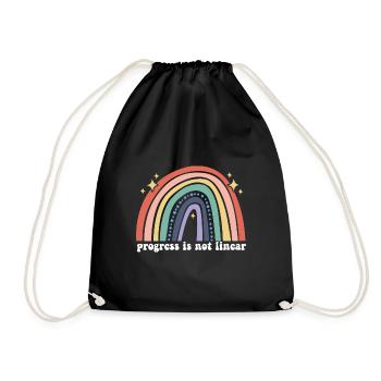 Progress Is Not Linear ABA Therapist Future Sped - Drawstring Bag - black - Front
