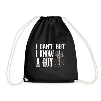 Jésus chrétien Meme Je ne peux pas mais je connais un gars - Sac de sport léger - noir - Devant