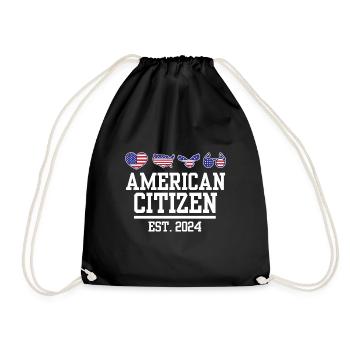 American Citizen Est 2024 US Flag Naturalized - Turnbeutel - Schwarz - Vorne
