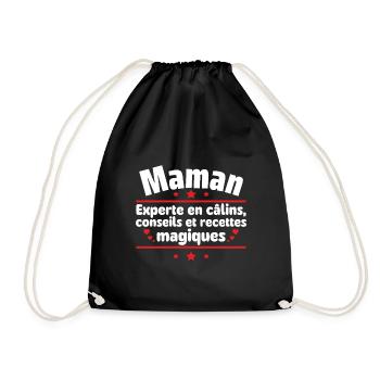 Maman experte en câlins conseils recettes magiques - Sac de sport léger - noir - Devant