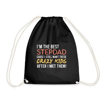 Best Stepfather Funny Dad Love Father's Day Par - Drawstring Bag - black - Front