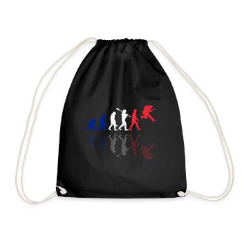 Human Evolution Guitar Band Retro Vintage Français - Sac de sport léger - noir - Devant