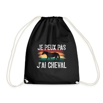 Je peux pas J'ai cheval. Cadeau chevalier. - Sac de sport léger - noir - Devant