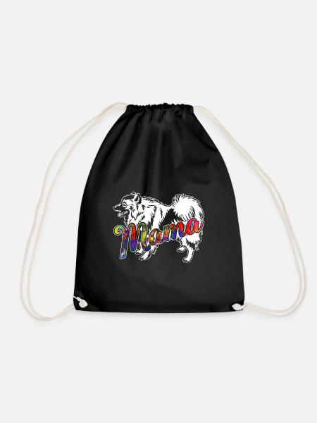 Keeshond Keeshond Mama - Drawstring Bag - black