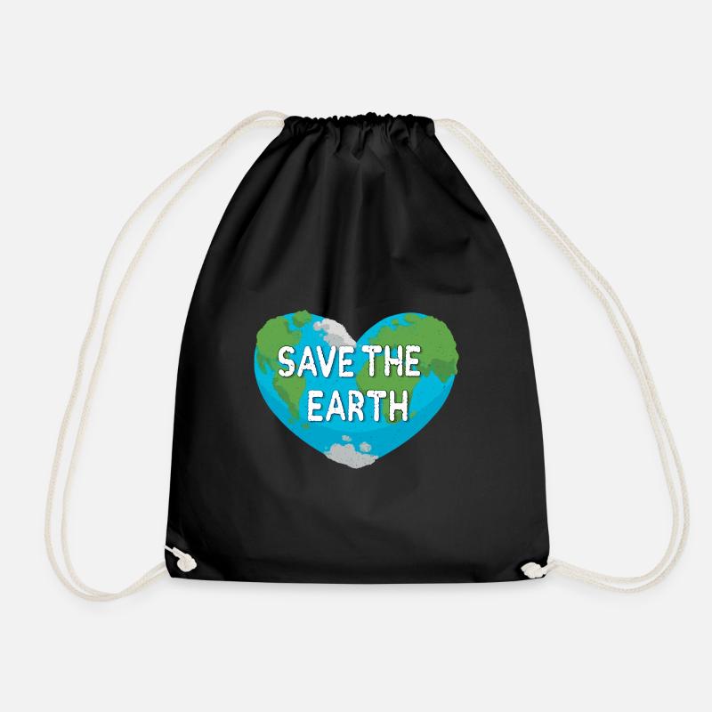 Save the Earth - Erde retten! - Turnbeutel - Schwarz
