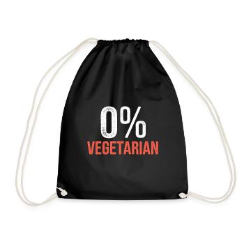 0% Vegetarian 8 - Turnbeutel - Schwarz - Vorne