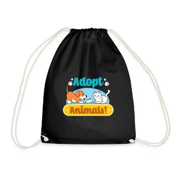 Refuge pour animaux Sauvetage de chats chiens Cute - Sac de sport léger - noir - Devant