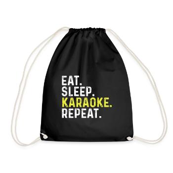 Eat Sleep Karaoke Repeat - Drawstring Bag - black - Front