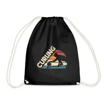 Curlign Sport Curler Curling Player Silhouette - Turnbeutel - Schwarz - Vorne
