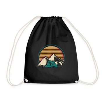 Retro -Camper Motorhome Gift - Drawstring Bag - black - Front
