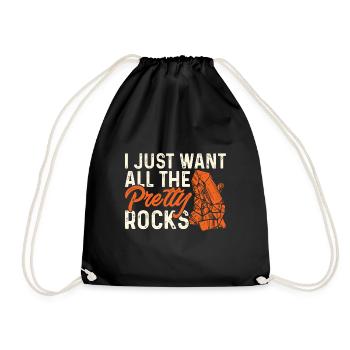 Rockhound Geology Rock Collecting Stone Collectors - Drawstring Bag - black - Front